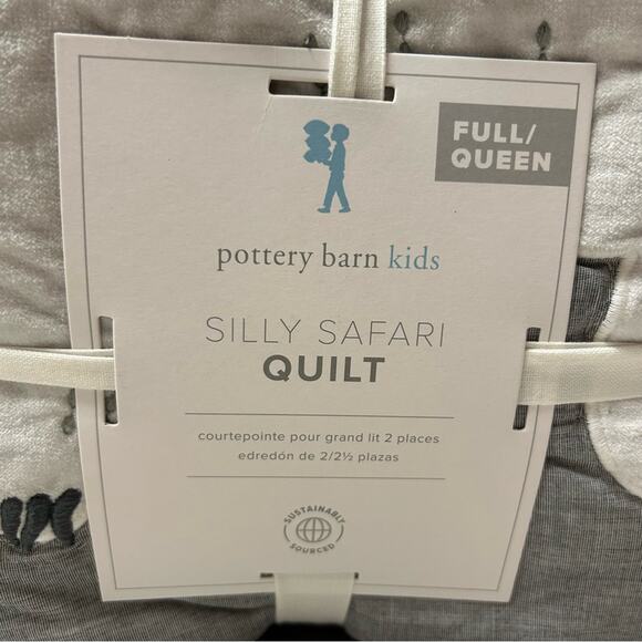 Organic Silly Safari Kids Pottery Barn Kids Silly Safari Quilt Animals Zoo Gray Full Queen Bedding Bed
